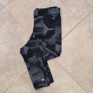 Champion PowerFlex Geometric Black and Gray Leggings